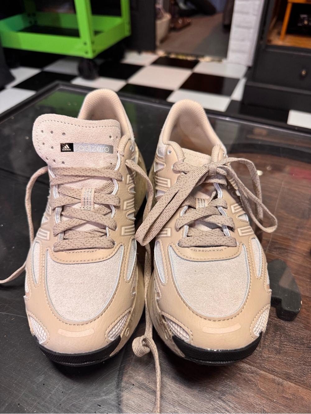 adidas Adizero beige chunky sneakers